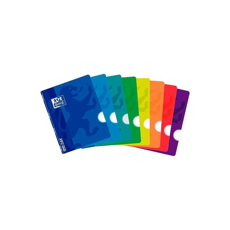Pack De 10 Unidades Oxford Libreta Grapada Openflex A4 80h Liso Tapa Plástico Colores Surtidos
