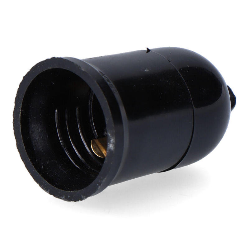 Pack De 10 Unidades - Portalámparas Obra Con Colgante E27, 4 A 250 V, Negro, Ø35 X 60 Mm (Retractilado)