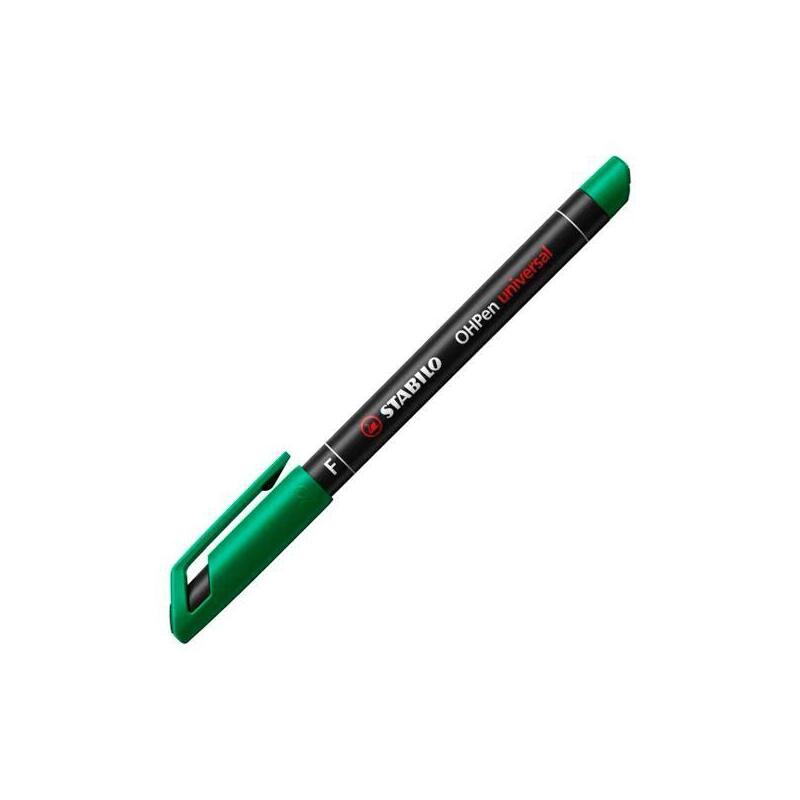 Pack De 10 Unidades Stabilo Marcador Permanente Ohpen Universal F Punta Fina 0.7mm Verde