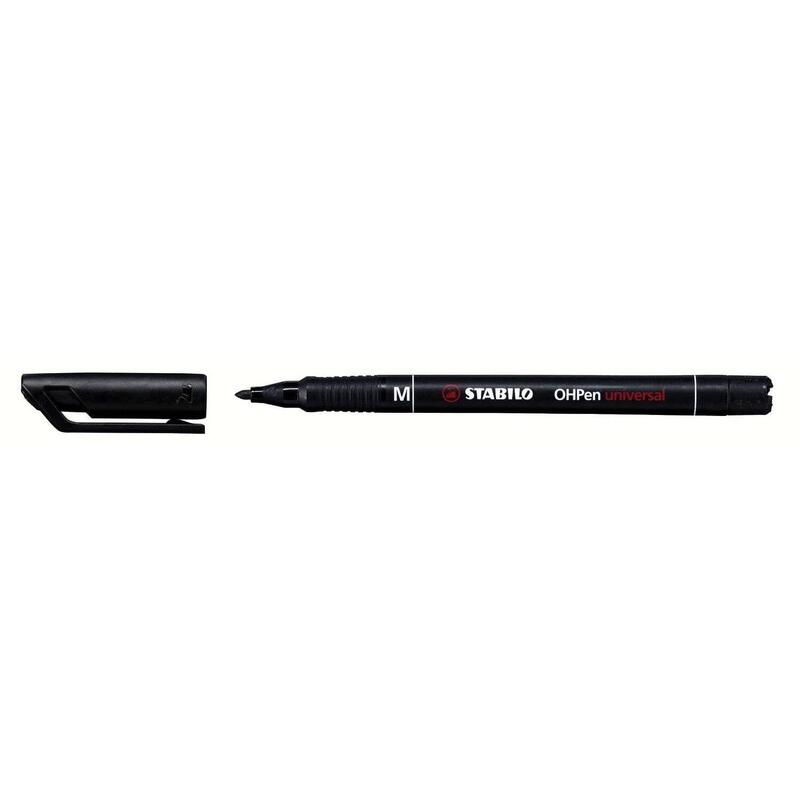 Pack De 10 Unidades Stabilo Ohpen Rotulador Permanente - Punta Media - Trazo De 1mm - Agarre Antideslizante - Tapon Ventilado - Color Negro