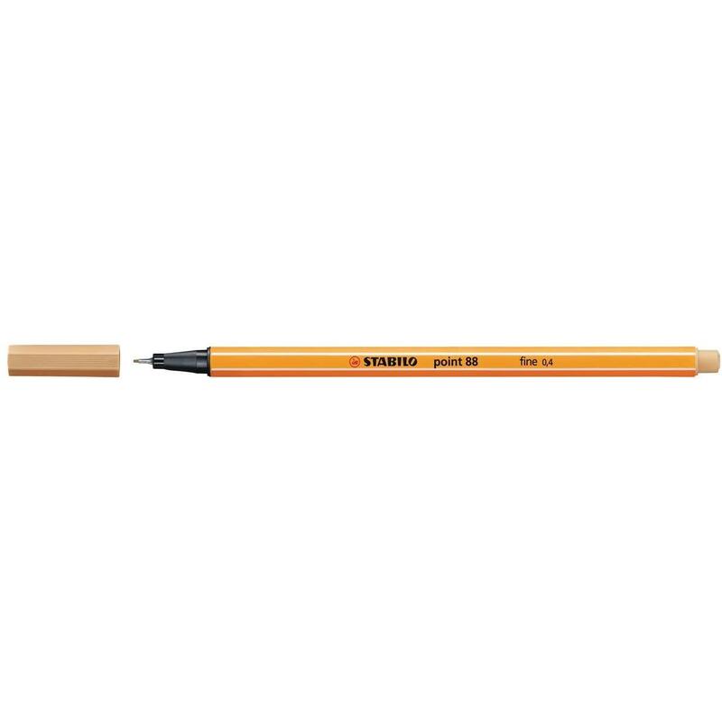 Pack De 10 Unidades Stabilo Point 88 Rotulador De Punta Fina De Fibra - Trazo De 0.4 Mm - Tinta Con Base De Agua - Color Ocre Claro