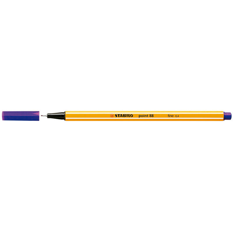 Pack De 10 Unidades Stabilo Point 88 Rotulador De Punta Fina De Fibra - Trazo De 0.4 Mm - Tinta Con Base De Agua - Color Violeta