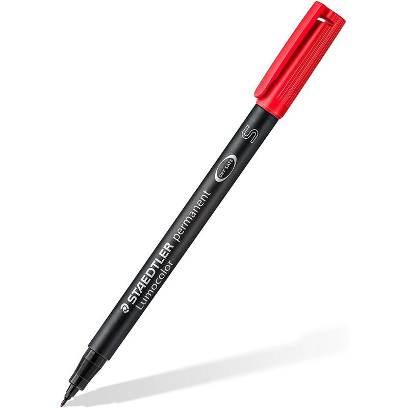 Pack De 10 Unidades Staedtler Lumocolor Permanent 313 Rotulador Permanente De Punta Fina - Trazo 0.4mm Aprox - Secado Rapido - Color Rojo