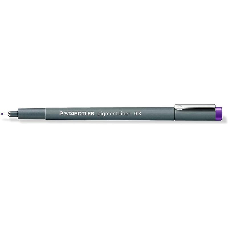 Pack De 10 Unidades Staedtler Pigment Liner 308 Rotulador Calibrado - Trazo 0.3mm - Secado Rapido - Color Violeta