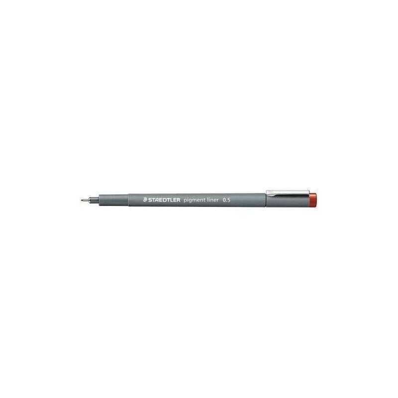 Pack De 10 Unidades Staedtler Pigment Liner 308 Rotulador Calibrado - Trazo 0.5mm - Secado Rapido - Color Rojo