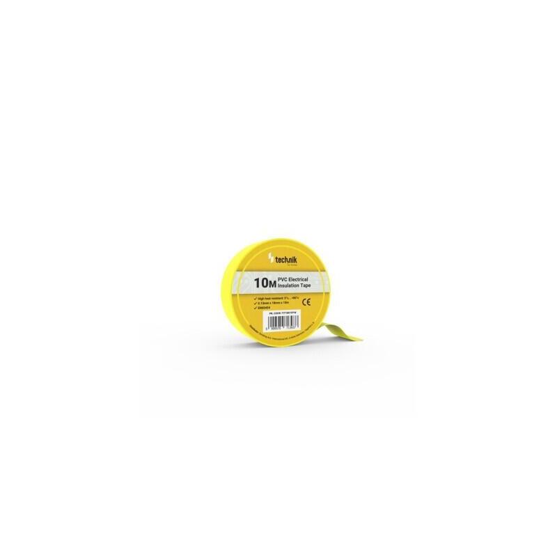 Pack De 10 Unidades Technik Cinta Aislante Pvc 0.13x18mm 10 Metros Amarillo 10 Uds