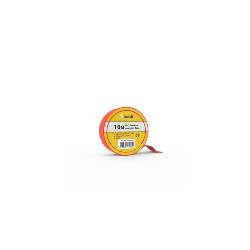 Pack De 10 Unidades Technik Cinta Aislante Pvc 0.13x18mm 10 Metros Rojo 10 Uds