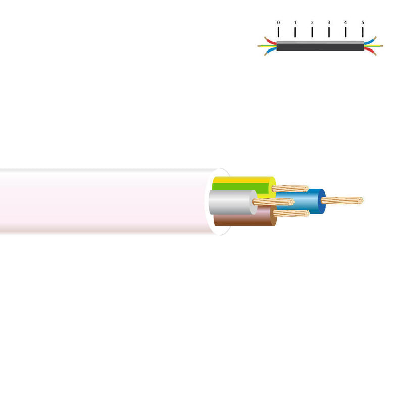Pack De 100 Metros - Manguera Tubular H 05 Vv-F 4x1mm Blanca Euro/Mts
