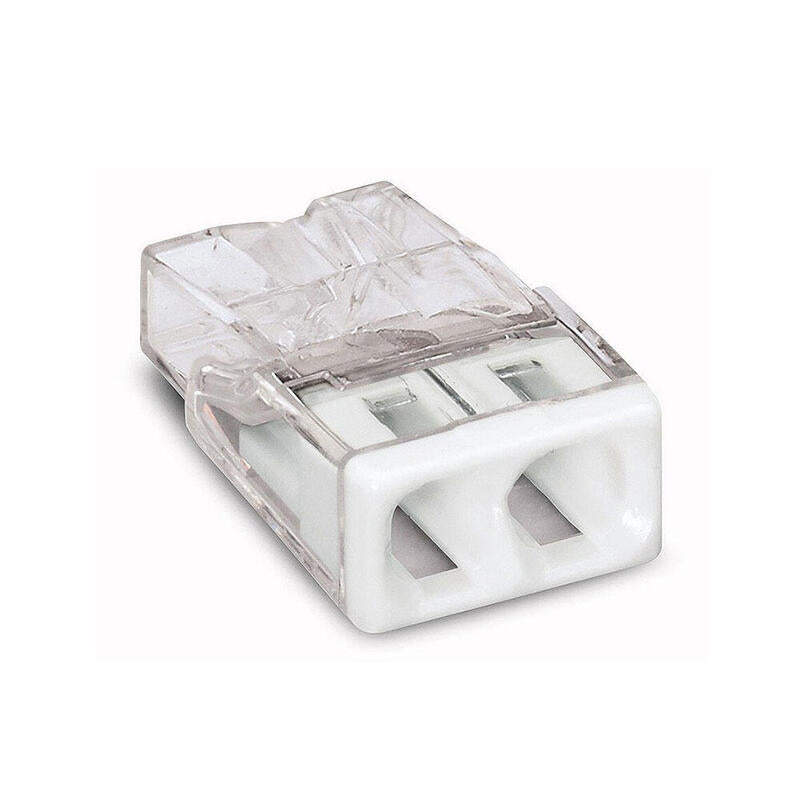 Pack De 100 Unidades - Conector Rápido 2 Conductores Rígidos, Ø Maximo 2,5 Mm², Transparente / Blanca