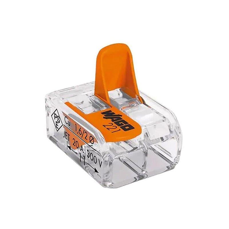 Pack De 100 Unidades - Conector Rapido Con Palanca 2 Conductores, Ø Maximo 4 Mm², 450 V , 32 A; Transparente; 13,2 X 18,6 X 8,4 Mm