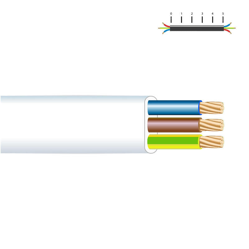 Pack De 100 Unidades - Manguera Plana 3 X 1,50 Mm² Blanca Euro/M