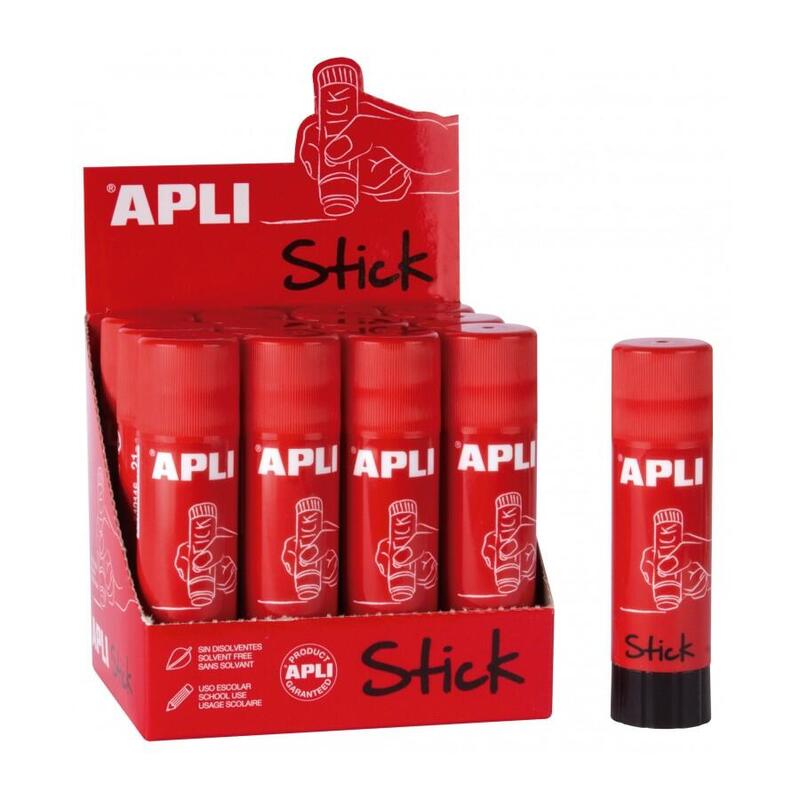 Pack De 12 Unidades Apli Expositor De 12 Barras De Pegamento Adhesivo 40g - Secado Instantaneo