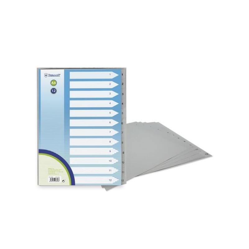 Pack De 12 Unidades Bismark Indice Numerico Con Pestaã±As Del 1 Al 12 - Multitaladro - Formato A4 - Fabricados En