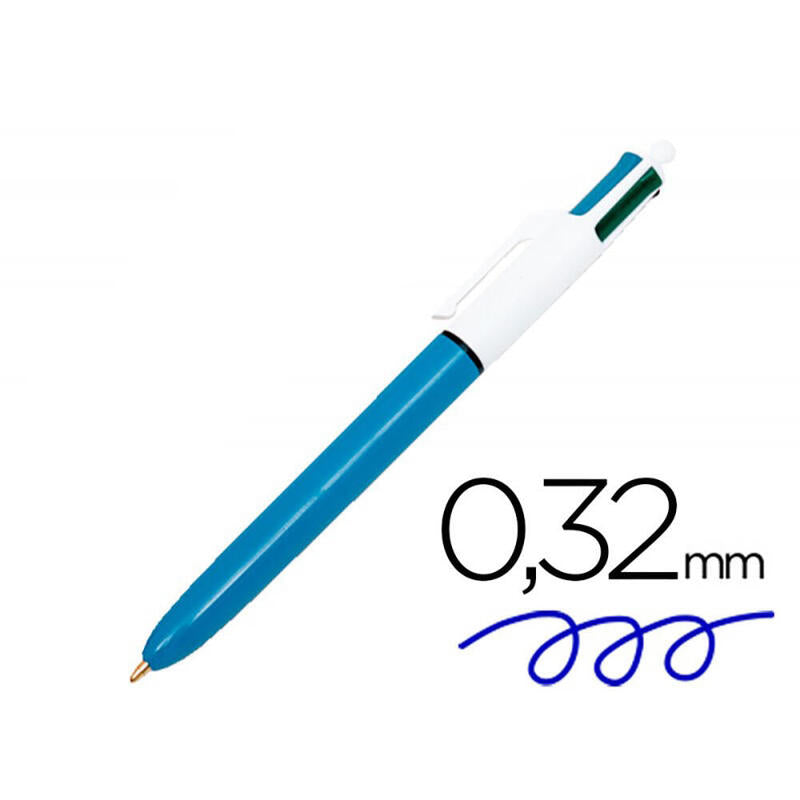 Pack De 12 Unidades - Boligrafo 4 Colores Punta De 1 Mm Clasico