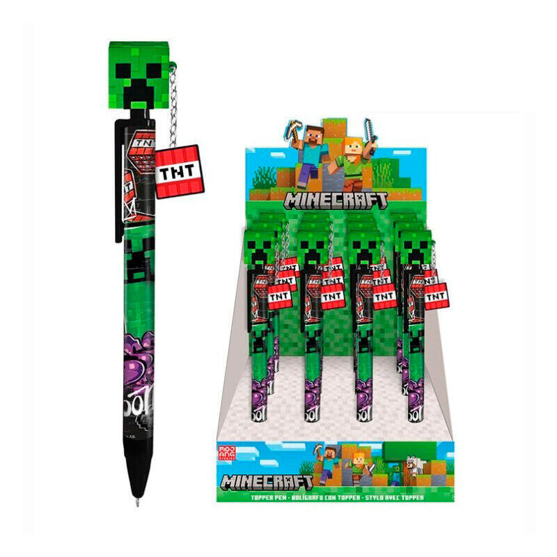 Pack De 12 Unidades - Boligrafo Topper Minecraft