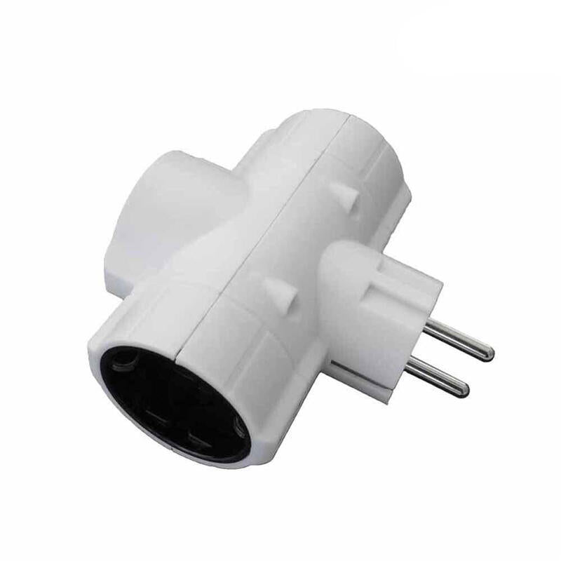 Pack De 12 Unidades - Clavija Triple Economica T/Tl 16a 250v 4,8mm (Retractilada) Edm (Old-153)