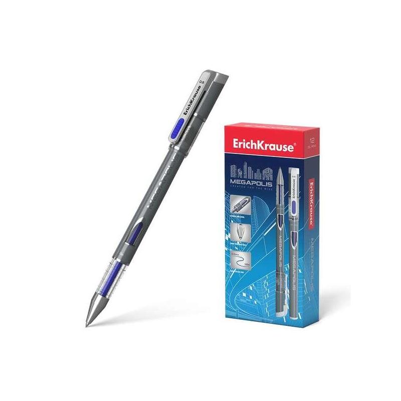 Pack De 12 Unidades Erichkrause Megapolis Gel Boligrafo Tinta Gel - Punta De 0.5mm - Cuerpo Redondo Opaco - Ventanilla