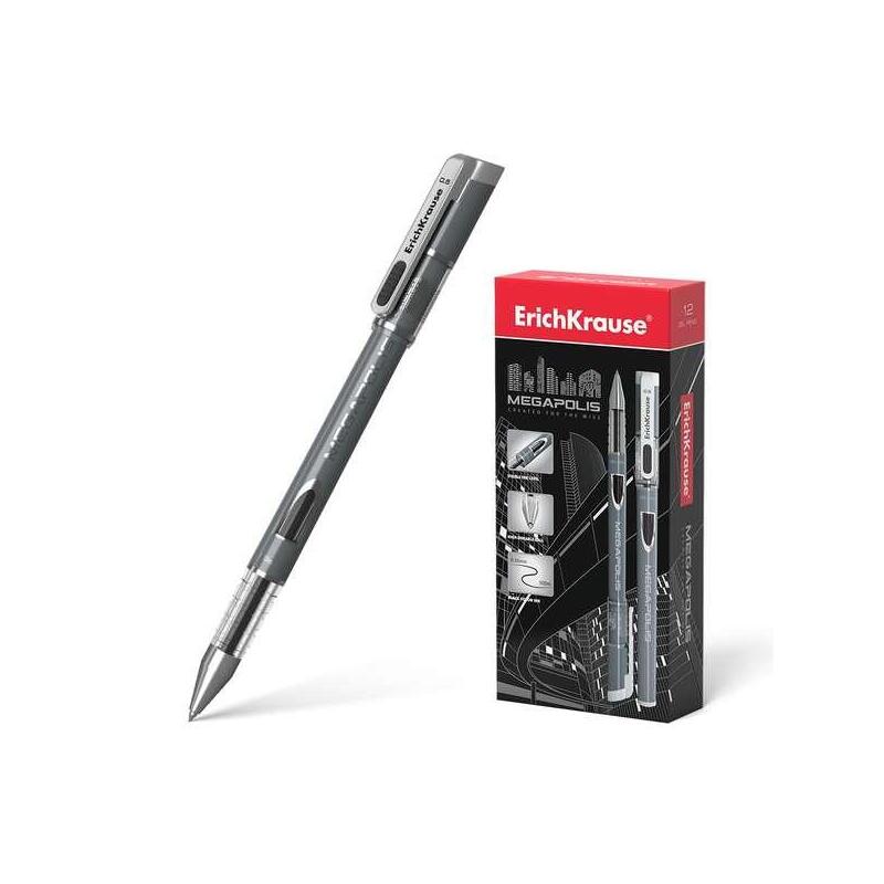 Pack De 12 Unidades Erichkrause Megapolis Gel Boligrafo Tinta Gel - Punta De 0.5mm - Cuerpo Redondo Opaco - Ventanilla