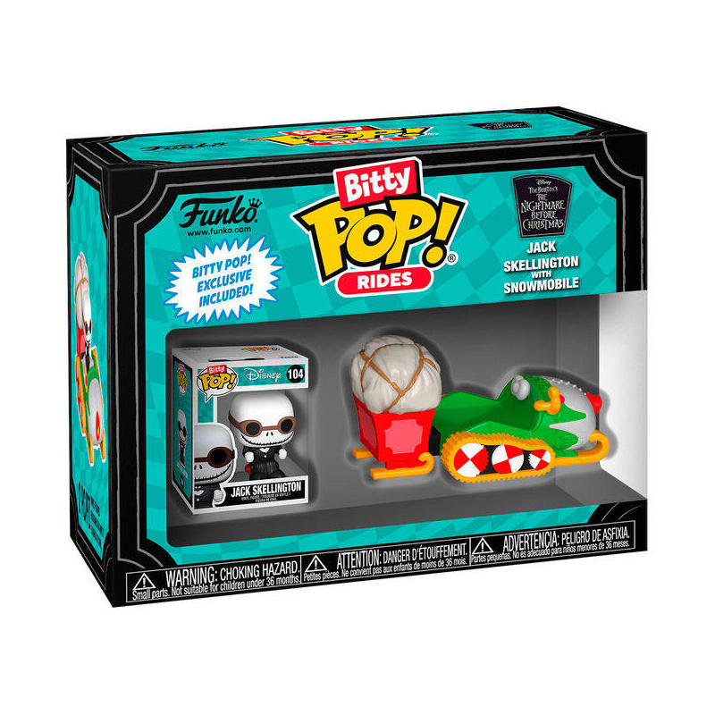 Pack De 12 Unidades - Figura Bitty Pop Ride Disney Pesadilla Antes De Navidad Jack Skellington With Snowmobile