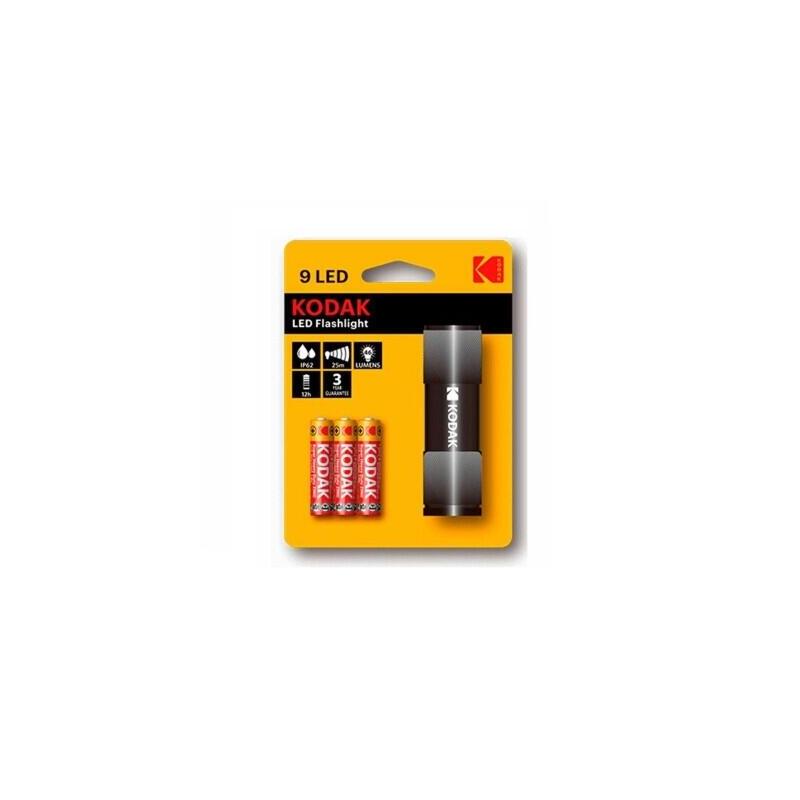 Pack De 12 Unidades Kodak Linterna Compacta 9-Led 3xaaa Ehd Negro 12 Uds