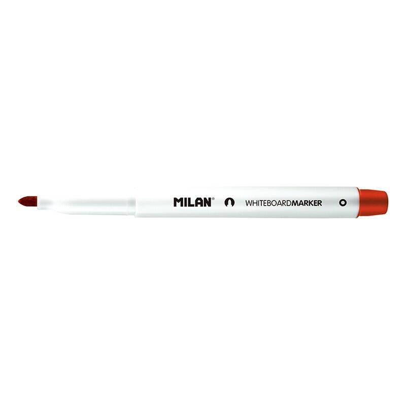 Pack De 12 Unidades Milan Rotuladores Para Pizarra Blanca Con Punta Redonda - Punta 3.7 Mm - Tinta A Base De Alcohol - Borrable En Seco - Color Rojo