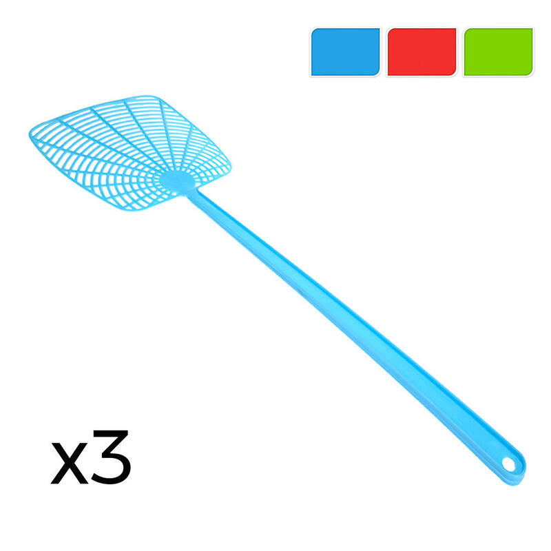 Pack De 12 Unidades - Palas Matamoscas Colores Surtidos, 3 Uds