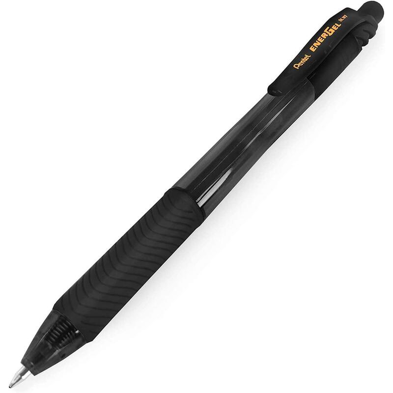 Pack De 12 Unidades Pentel Energel X Boligrafo De Bola Retractil - Punta 0.7mm - Trazo 0.35mm - Tinta Gel - Recargable - Grip De Agarre - 50% De Materiales Reciclados - Color Azul