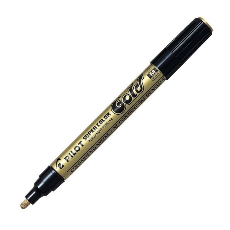 Pack De 12 Unidades Pilot Marcador Permanente Desechable Oro Medio