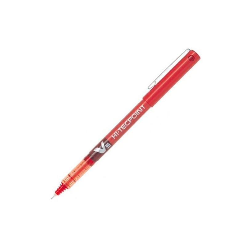Pack De 12 Unidades Pilot Roller Tinta Líquida V-5 Hi-Tecpoint Rojo