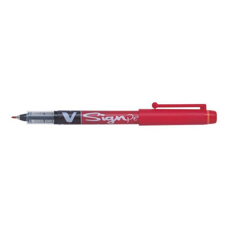 Pack De 12 Unidades Pilot Rotulador De Punta Fina V-Sign Pen - Punta Fina De 2mm - Trazo De 0.6mm - Color Rojo