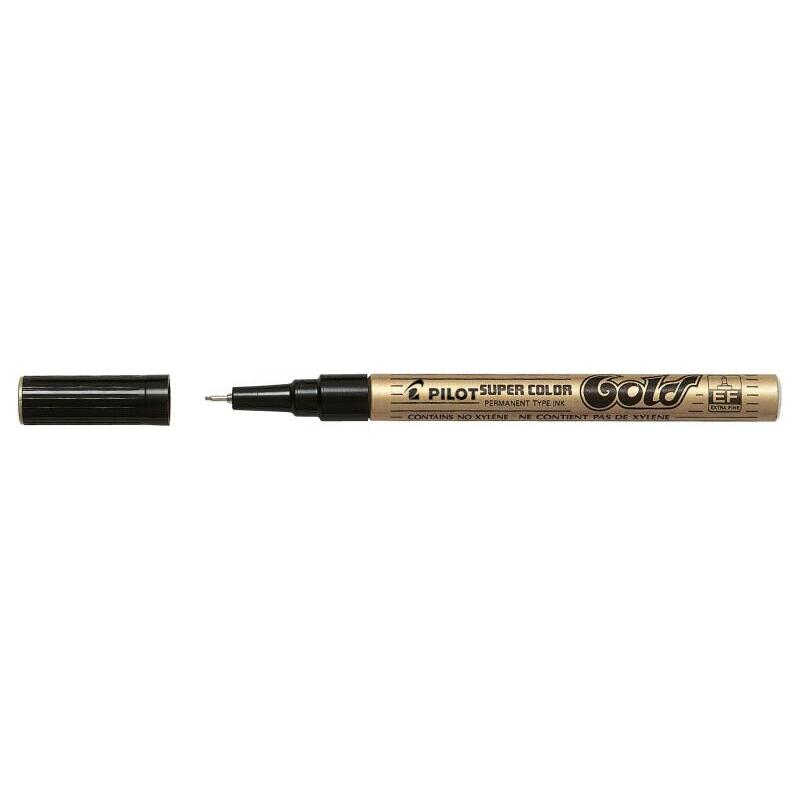 Pack De 12 Unidades Pilot Super Color Rotulador Permanente Fino - Punta De 1mm De Poliacetal - Tinta Muy Densa Y Opaca