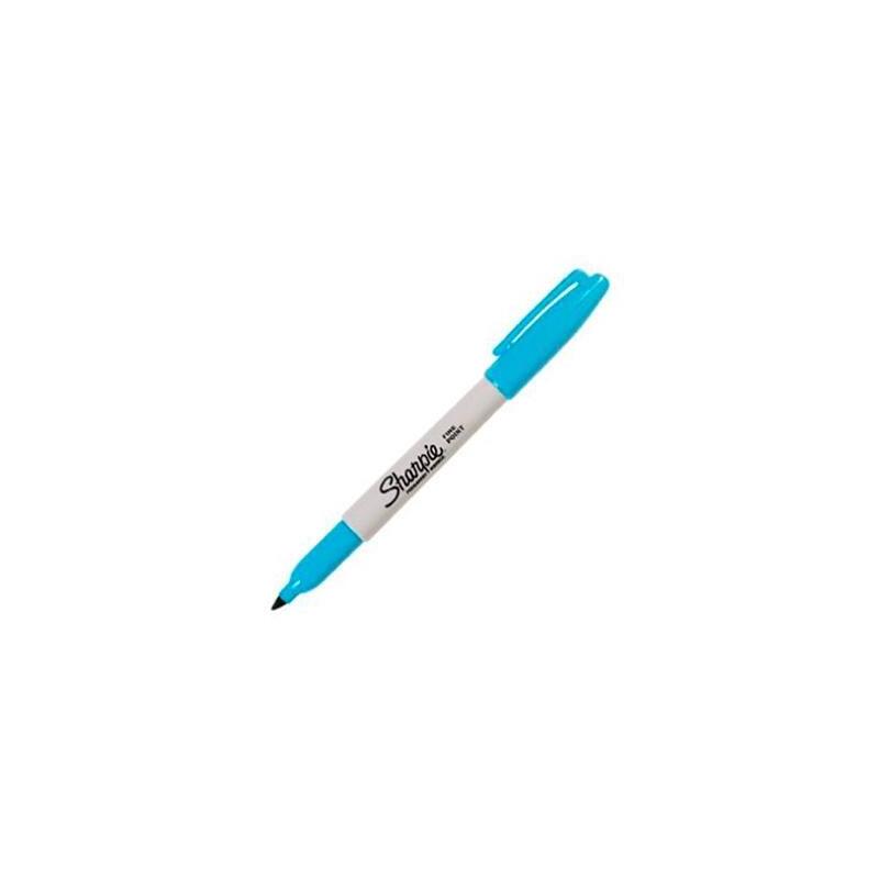 Pack De 12 Unidades Sharpie Marcador Permanente Punta Fina Azul Turquesa