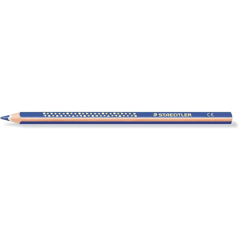 Pack De 12 Unidades Staedtler Jumbo Noris 128 Lapiz Triangular De Color - Mina De 4mm - Resistencia A La Rotura - Diseño Ergonomico - Color Azul