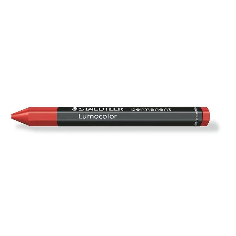 Pack De 12 Unidades Staedtler Lumocolor Permanent Omnigraph 236 Cera Permanente Hexagonal - Resistente Al Agua - Diametro 12mm Aprox - Color Rojo
