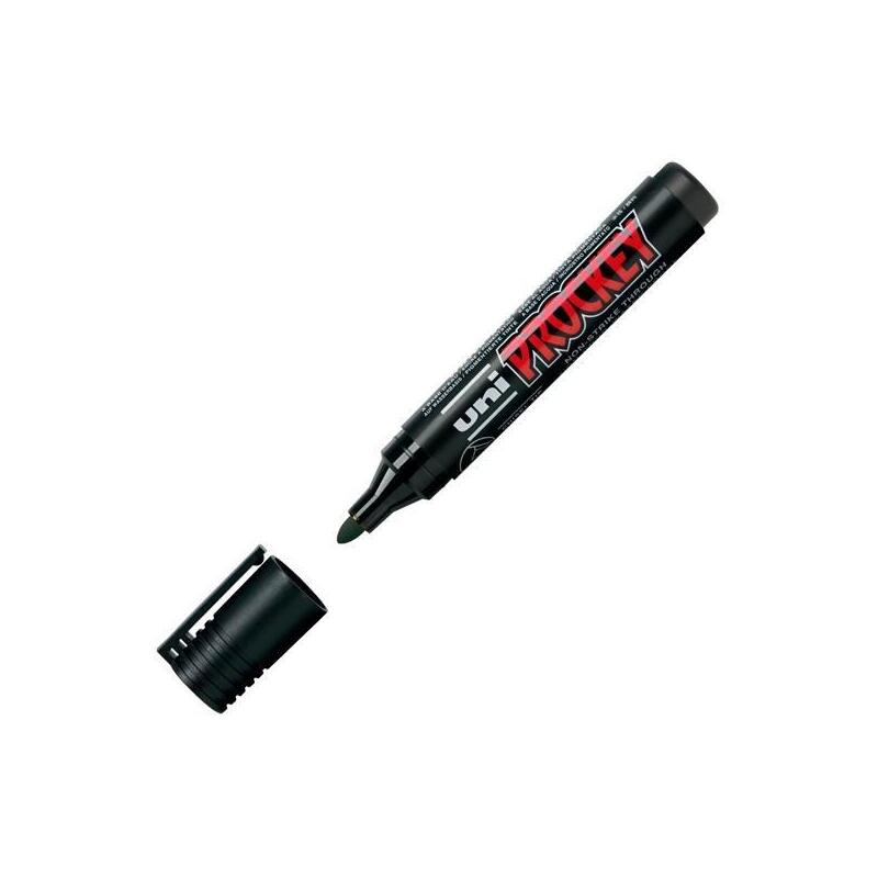 Pack De 12 Unidades Uniball Marcador Prockey Pm-122 No Permanente Punta Bala 1,2-1,8mm Negro