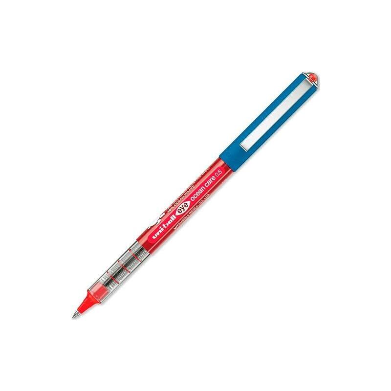 Pack De 12 Unidades Uniball Rollerball Eye Ocean Care Ub-150rop 0,5mm Rojo