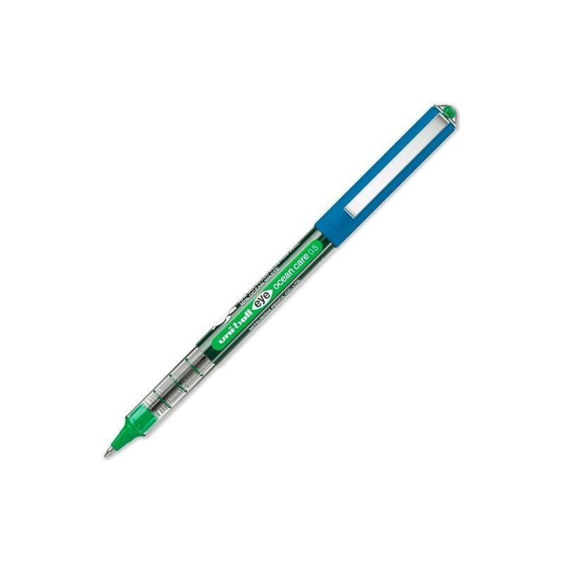 Pack De 12 Unidades Uniball Rollerball Eye Ocean Care Ub-150rop 0,5mm Verde
