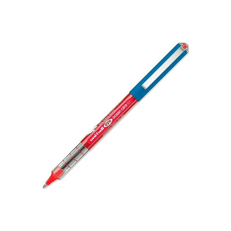 Pack De 12 Unidades Uniball Rollerball Eye Ocean Care Ub-157rop 0,7mm Rojo