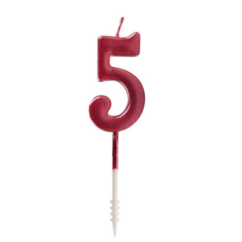 Pack De 12 Unidades - Vela Roja Brillante Nº 5