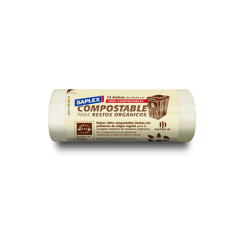 Pack De 14 Unidades - Bolsa De Basura Compostable 9 L (44 X 44 Cm) 15 Uds