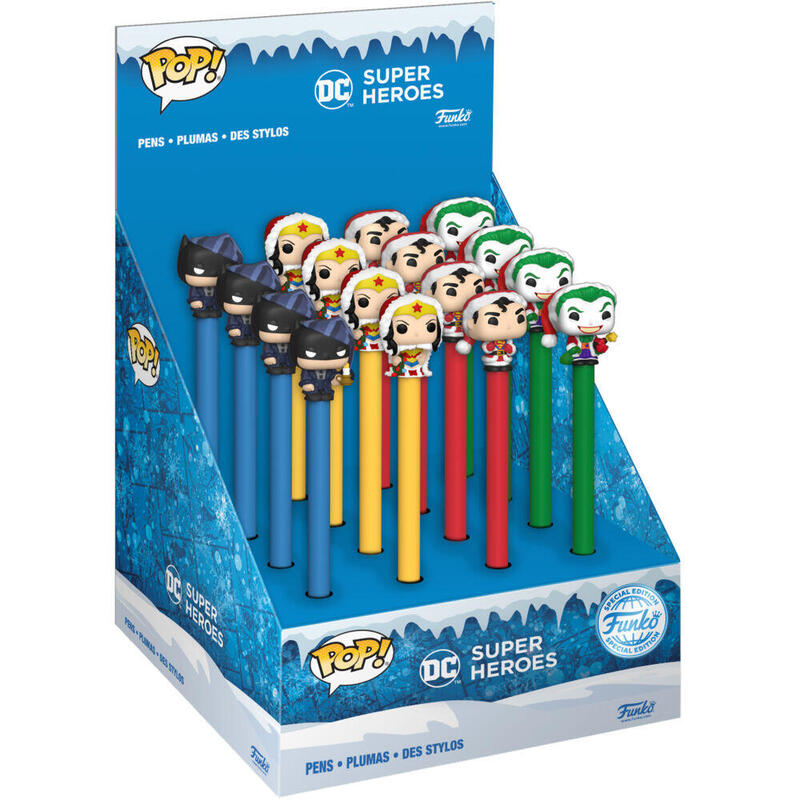 Pack De 16 Unidades - Boligrafo Toppers Dc Comics Holiday Super Heroes Surtido