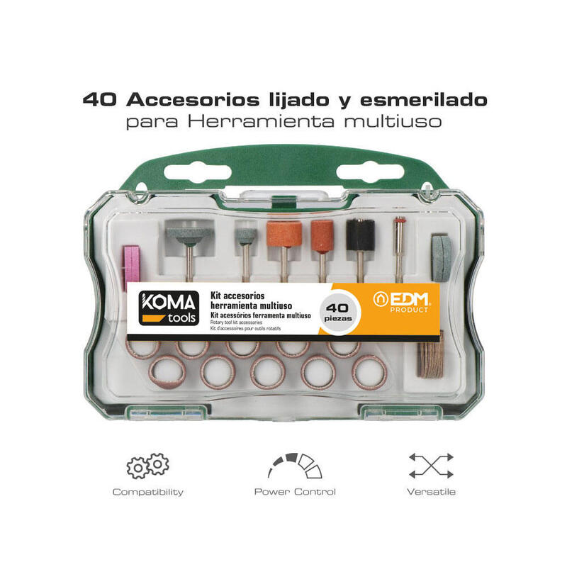 Pack De 2 Unidades - Accesorios Para Mini Herramienta Multiusos Rotativa Ref: 08709, Set 40 Piezas