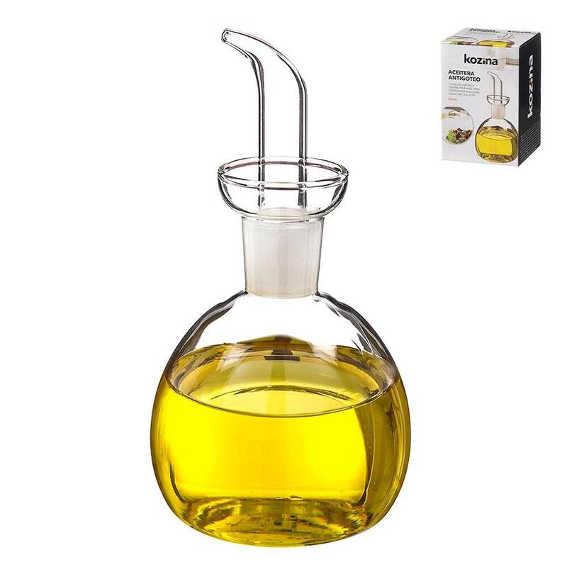 Pack De 2 Unidades - Aceitera De Cristal Antigoteo Abombada, 500 Ml