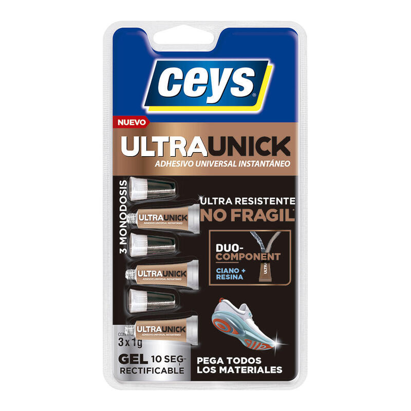 Pack De 2 Unidades - Adhesivo Ultraunick Poder Extremo Gel 3 Monodosis 1 G