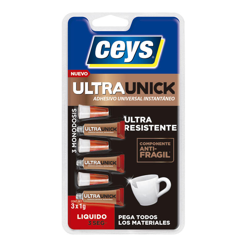 Pack De 2 Unidades - Adhesivo Ultraunick Poder Inmediato Monodosis 3 X 1g