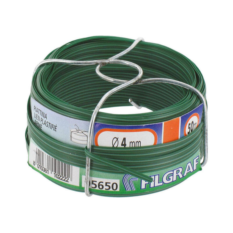 Pack De 2 Unidades - Alambre Forrado Verde, Calibre 4 Mm X 50 M