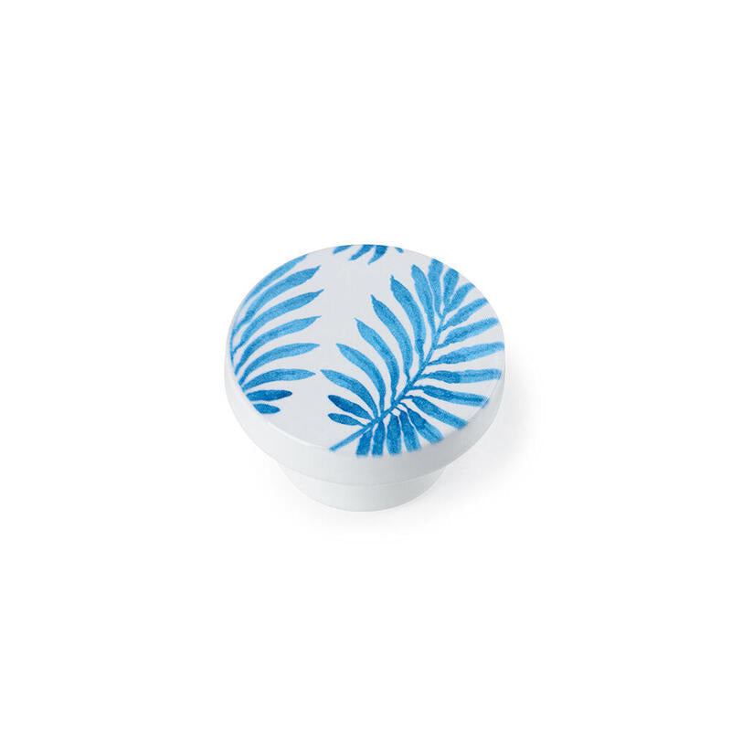 Pack De 2 Unidades - Blister Con 2 Pomos Redondos Para Mueble Fabricado En Madera Acabado Azul Mod. E295 Ø38mm Rei