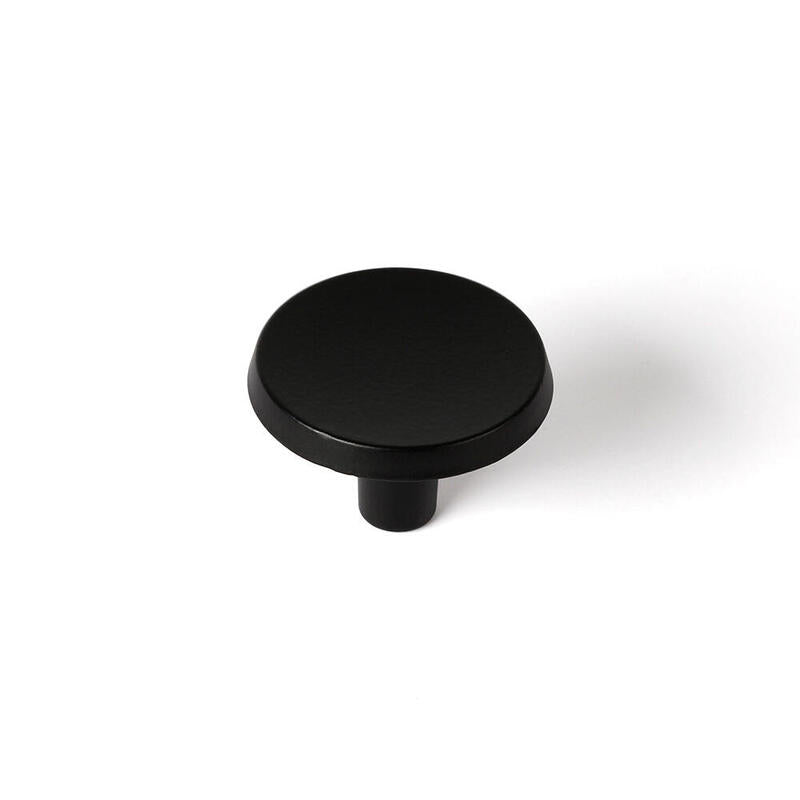 Pack De 2 Unidades - Blister Con 2 Pomos Redondos Para Mueble Fabricado En Zamak Acabado Negro Mate Mod. 774 Ø35mm Rei