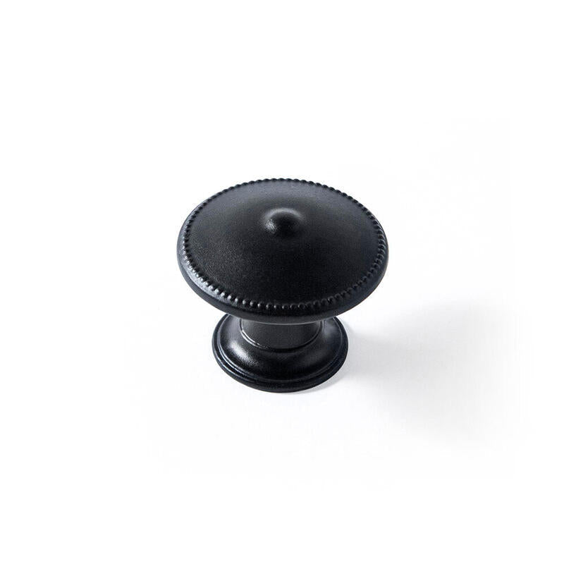 Pack De 2 Unidades - Blister Con 4 Pomos Redondos Para Mueble Fabricado En Zamak Acabado Negro Mate Mod. 3121 Ø30mm Rei