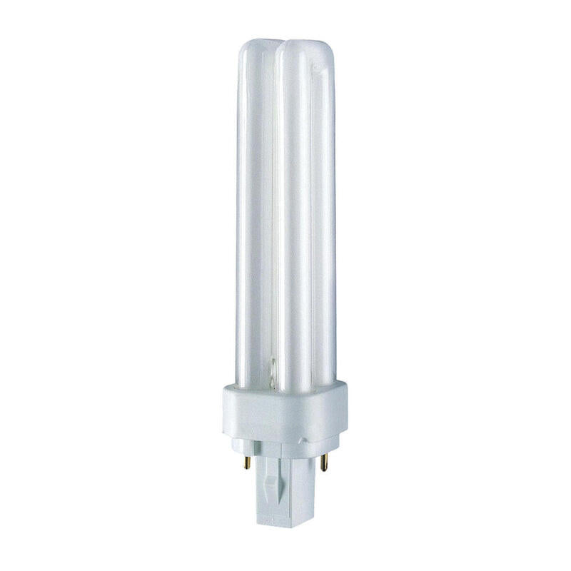 Pack De 2 Unidades - Bombilla Bajo Consumo 18 W 2-Pins Pl-C G24d-2 6500 K 1200 Lm Luz Fria 150 X 35 Mm